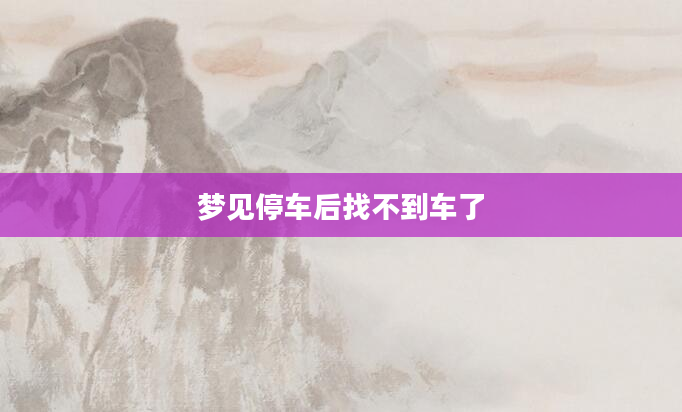 梦见停车后找不到车了